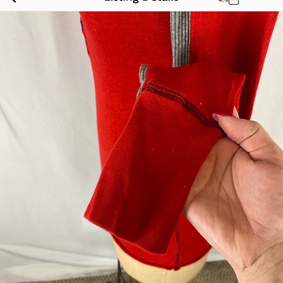 Free People Vintage Ski Ready Red Long Sleeve Knit Top Size S - Picture 4 of 6